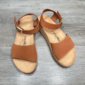 Birkenstock Glenda by Papillio in Pecan Nubuck Leather Size 37 or 6-6.5 NWOB